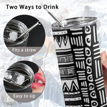 Load image into Gallery viewer, ABSTRACT IN BLACK &amp; WHITE 20oz Tall Skinny Tumbler with Lid and Straw