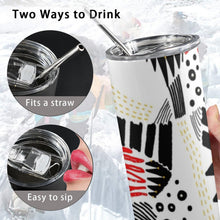 Load image into Gallery viewer, Cut &amp; Paste 20oz Tall Skinny Tumbler with Lid and Straw
