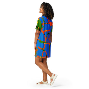 ELECTRIC HUES - Oversized T-shirt dress