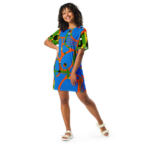 ELECTRIC HUES - Oversized T-shirt dress