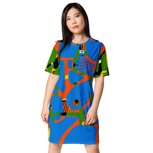 ELECTRIC HUES - Oversized T-shirt dress