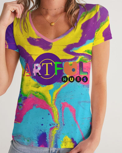 LIQUID POUR Women's V-Neck Tee