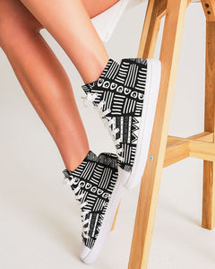 ABSTRACT IN BLACK & WHITE Women's Hightop Canvas Shoe