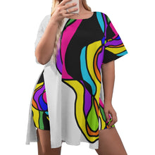 Load image into Gallery viewer, STREAMING Women&#39;s Drop-Shoulder Tunic w/ Biker Shorts (Plus Size)