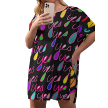 Load image into Gallery viewer, JUST SAY YES! Women&#39;s Drop-Shoulder Tunic w/ Biker Shorts (Plus Size)