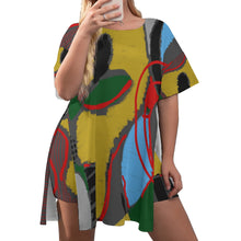 Load image into Gallery viewer, GOLDEN GIRL Women&#39;s Drop-Shoulder Tunic w/ Biker Shorts (Plus Size)