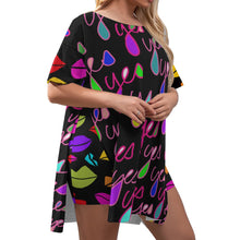 Load image into Gallery viewer, JUST SAY YES! Women&#39;s Drop-Shoulder Tunic w/ Biker Shorts (Plus Size)