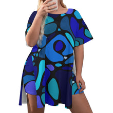 Load image into Gallery viewer, ARTFUL WATERS Women&#39;s Drop-Shoulder Tunic w/ Biker Shorts (Plus Size)