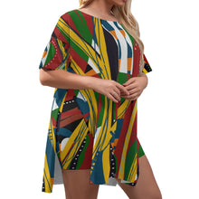 Load image into Gallery viewer, ARTFUL-CENTRIC Women&#39;s Drop-Shoulder Tunic w/ Biker Shorts (Plus Size)