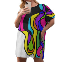 Load image into Gallery viewer, STREAMING Women&#39;s Drop-Shoulder Tunic w/ Biker Shorts (Plus Size)