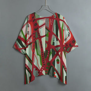 RED BLACK & GREEN - YOU KNOW WHAT IT MEAN Women's Bat Sleeve Top