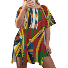 Load image into Gallery viewer, ARTFUL-CENTRIC Women&#39;s Drop-Shoulder Tunic w/ Biker Shorts (Plus Size)