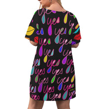 Load image into Gallery viewer, JUST SAY YES! Women&#39;s Drop-Shoulder Tunic w/ Biker Shorts (Plus Size)