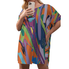 Load image into Gallery viewer, ORANGE BLOSSOM Women&#39;s Drop-Shoulder Tunic w/ Biker Shorts (Plus Size)