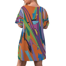 Load image into Gallery viewer, ORANGE BLOSSOM Women&#39;s Drop-Shoulder Tunic w/ Biker Shorts (Plus Size)