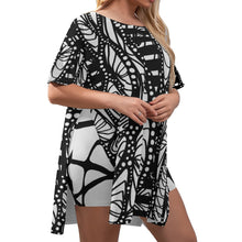 Load image into Gallery viewer, MY AMBIGUOUS NATURE Women&#39;s Drop-Shoulder Tunic w/ Biker Shorts (Plus Size)