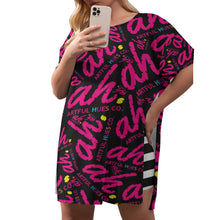 Load image into Gallery viewer, ARTFUL HUES CO. Women&#39;s Drop-Shoulder Tunic w/ Biker Shorts (Plus Size)