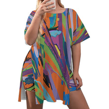 Load image into Gallery viewer, ORANGE BLOSSOM Women&#39;s Drop-Shoulder Tunic w/ Biker Shorts (Plus Size)