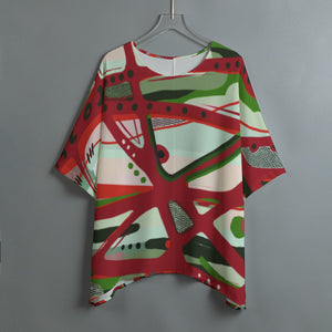 RED BLACK & GREEN - YOU KNOW WHAT IT MEAN Women's Bat Sleeve Top