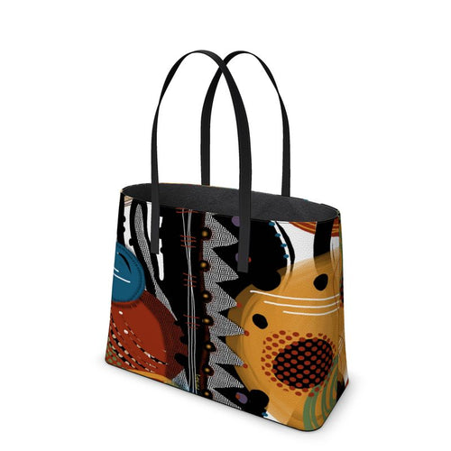 Wild Safari Zipper-less Leather Tote Bag