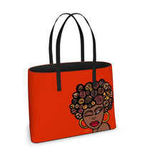 Load image into Gallery viewer, The Winking Lady Zipper-less Leather Tote Bag