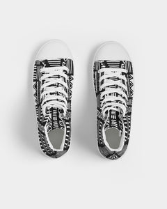 ABSTRACT IN BLACK & WHITE Women's Hightop Canvas Shoe