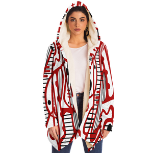 REDUNDANT VOYAGE Plush Hooded Fleece Cardigan