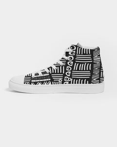 ABSTRACT IN BLACK & WHITE Women's Hightop Canvas Shoe