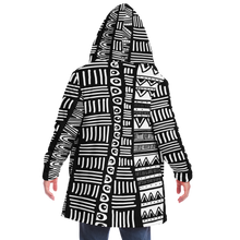 Load image into Gallery viewer, ABSTRACT IN BLACK &amp; WHITE Plush Hooded Fleece Cardigan