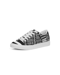 ABSTRACT IN BLACK & WHITE Men's Leather Sneaker