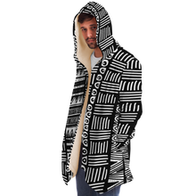 Load image into Gallery viewer, ABSTRACT IN BLACK &amp; WHITE Plush Hooded Fleece Cardigan