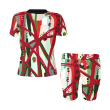 Load image into Gallery viewer, RED BLACK &amp; GREEN - YOU KNOW WHAT IT MEAN Women&#39;s Shorts Set