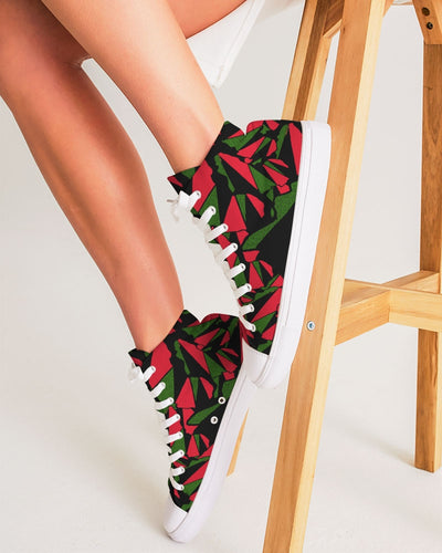 The REAL RBG: RED, BLACK, and GREEN Women's Hightop Canvas Shoe