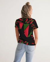 Load image into Gallery viewer, The REAL RBG: RED, BLACK, and GREEN Women&#39;s V-Neck Tee