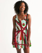 Load image into Gallery viewer, RED BLACK &amp; GREEN - YOU KNOW WHAT IT MEAN Women&#39;s Scoop Neck Skater Dress