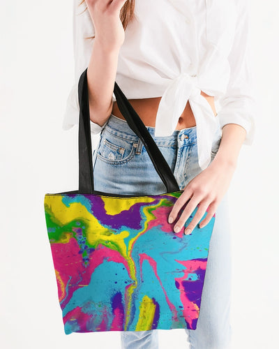 LIQUID POUR Canvas Zip Tote