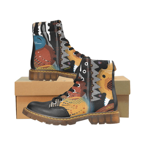 WILD SAFARI Men's Round Toe Canvas Boots