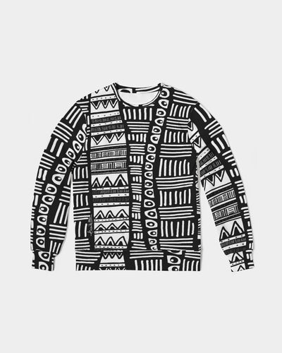 ABSTRACT IN BLACK & WHITE Men's/Unisex Classic French Terry Crewneck Pullover