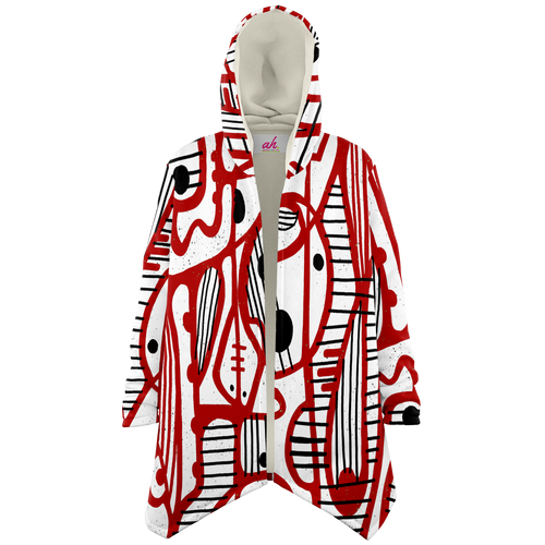 REDUNDANT VOYAGE Plush Hooded Fleece Cardigan