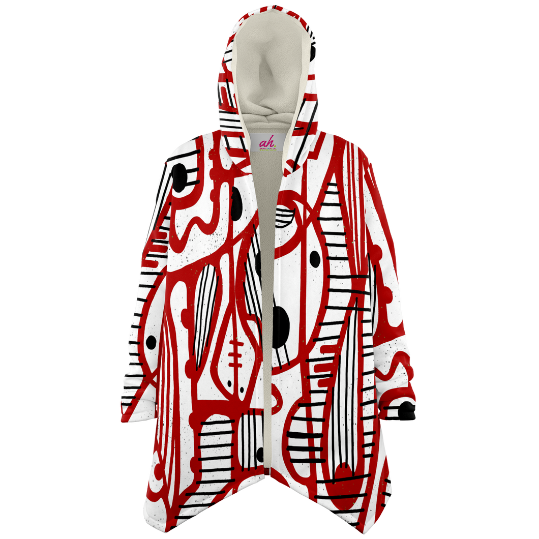 REDUNDANT VOYAGE Plush Hooded Fleece Cardigan