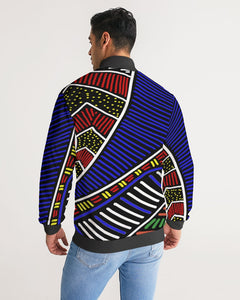 Tribal Vibe Men's Stripe-Sleeve Track Jacket