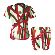 Load image into Gallery viewer, RED BLACK &amp; GREEN - YOU KNOW WHAT IT MEAN Women&#39;s Shorts Set