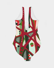 Load image into Gallery viewer, RED BLACK &amp; GREEN - YOU KNOW WHAT IT MEAN Women&#39;s One-Piece Swimsuit