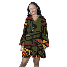 Load image into Gallery viewer, ESSENCE OF CAMEROON Casual V-Neck Swing Dress