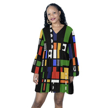 Load image into Gallery viewer, MY ANCESTRAL HUES Casual V-Neck Swing Dress