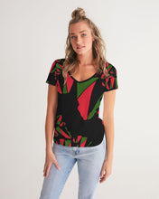 Load image into Gallery viewer, The REAL RBG: RED, BLACK, and GREEN Women&#39;s V-Neck Tee