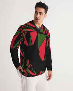 The REAL RBG: RED, BLACK, and GREEN Men's Long Sleeve Sports Jersey