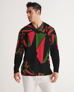 The REAL RBG: RED, BLACK, and GREEN Men's Long Sleeve Sports Jersey