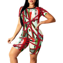 Load image into Gallery viewer, RED BLACK &amp; GREEN - YOU KNOW WHAT IT MEAN Women&#39;s Shorts Set