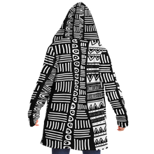 Load image into Gallery viewer, ABSTRACT IN BLACK &amp; WHITE Plush Hooded Fleece Cardigan